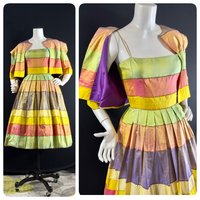 vintage silk dress and jacket set