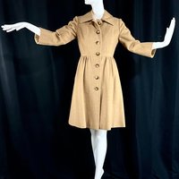 GINO ROSSI 1960s vintage Camel Hair MOD fitted dress coat
