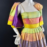 vintage silk dress and jacket set