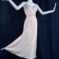 LADY DUFF 1930s vintage nightgown, pink Bur-Mil Rayon night dress