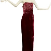 TOMASZ STARZEWSKI 1980s vintage burgundy velvet evening gown & cape