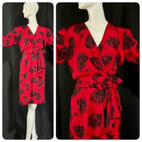 ANDRE LAUG SAKS 100% Silk vintage dress, Made in Italy, Couture cocktail party dress