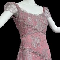Bellville Sassoon Vintage Old Rose Pink Tulle Evening Gown