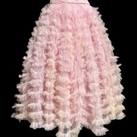 1950s CUSTOM MADE Prom Dress, Pink tulle and ruffle cupcake gown