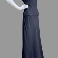 PAULINE TRIGERE 1980s vintage evening gown, Black sheath dress
