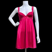 OLGA 1960s vintage babydoll nightgown, 91147 Ruby red mini dress