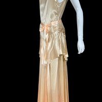 1920s flapper evening dress,  shiny liquid satin slip dress
