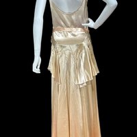 1920s flapper evening dress,  shiny liquid satin slip dress
