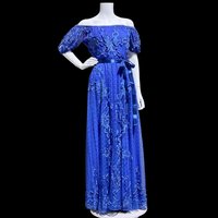 LILLIE RUBIN 1970s vintage maxi dress, Off shoulder boho party dress