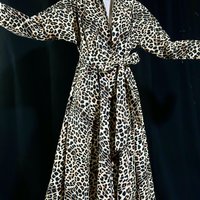 MAXAN 1950s evening swing coat, cotton animal print duster