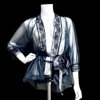 BLANCHE 1960s vintage babydoll lingerie set, sheer robe and panty set