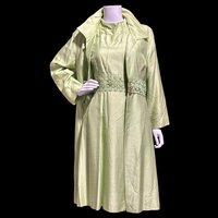 CUSTOM MADE 1960s vintage cocktail dress & coat set