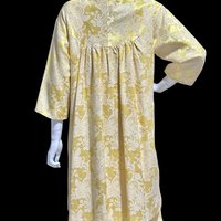 SUE GAIL 1960s vintage 2pc Yellow Damask Dress & Matching Coat