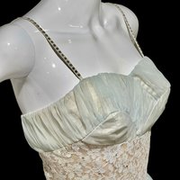 LARRY SAKIN 1950s vintage prom dress, shelf bust tulle cocktail party dress