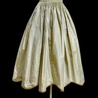 GEOFFREY BEENE 1980s vintage silk full evening skirt, Grey and gold cocktail skirt