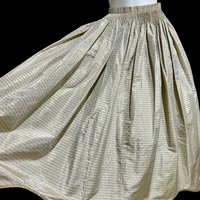 GEOFFREY BEENE 1980s vintage silk full evening skirt, Grey and gold cocktail skirt