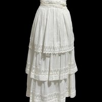 1900s Edwardian Antique cotton maxi skirt, tiered batiste cotton lace and embroidery, hippie boho prairie summer lawn skirt