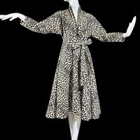 MAXAN 1950s evening swing coat, cotton animal print duster