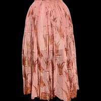 ZANDRA RHODES Nan Duskin, 1970s vintage "Field of Lilies" long peasant skirt, hippie boho elastic waist