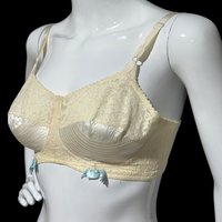 MAY JOIE vintage 1940s wedding bra, White bra, Something blue, size 34