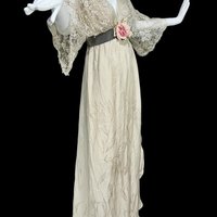 CAROL PERETZ 1980s vintage evening wedding dress, 100% SILK Edwardian Titanic style party gown, 34 bust