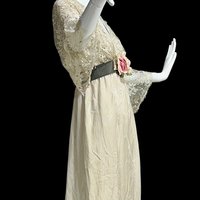 CAROL PERETZ 1980s vintage evening wedding dress, 100% SILK Edwardian Titanic style party gown, 34 bust