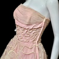 WILL STEINMAN ORIGINAL vintage 1950s prom dress, Pink tulle and sequins