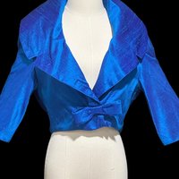 1950s vintage evening jacket, Custom Made cropped bolero shrug dinner coat