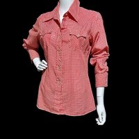 JC PENNEY'S vintage 1970s Red White Gingham western shirt , western apparel