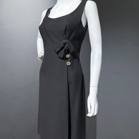 LILLIE RUBIN vintage 1960s dress, knee length little black dress, cocktail dress