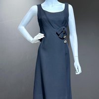 LILLIE RUBIN vintage 1960s dress, knee length little black dress, cocktail dress