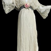 CAROL PERETZ 1980s vintage evening wedding dress, 100% SILK Edwardian Titanic style party gown, 34 bust