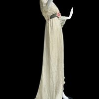 CAROL PERETZ 1980s vintage evening wedding dress, 100% SILK Edwardian Titanic style party gown, 34 bust