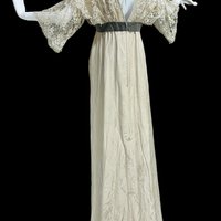 CAROL PERETZ 1980s vintage evening wedding dress, 100% SILK Edwardian Titanic style party gown, 34 bust