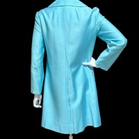 HELEN WHITING vintage 1960s dress set, cocktail dress and coat set, Robin's egg blue 