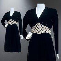 MOLLIE PARNIS for SAKS vintage evening cocktail dress, black velvet