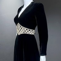 MOLLIE PARNIS for SAKS vintage evening cocktail dress, black velvet