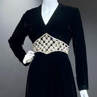 MOLLIE PARNIS for SAKS vintage evening cocktail dress, black velvet