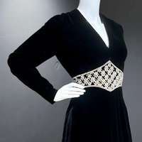 MOLLIE PARNIS for SAKS vintage evening cocktail dress, black velvet