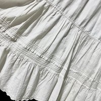 Antique Edwardian 1900s cotton maxi skirt, white pin tuck and embroidery