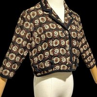 GLORIA SARANSON vintage evening jacket, 1950s cropped top, bolero shrug dinner coat