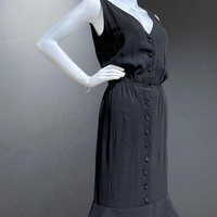 GEOFFREY BEENE vintage cocktail dress, 1960s little black dress, blouson shirt dress