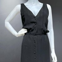 GEOFFREY BEENE vintage cocktail dress, 1960s little black dress, blouson shirt dress