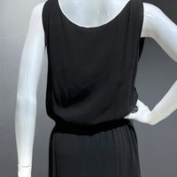 GEOFFREY BEENE vintage cocktail dress, 1960s little black dress, blouson shirt dress