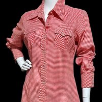 JC PENNEY'S vintage 1970s Red White Gingham western shirt , western apparel