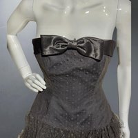 AJ BARI for SAKS 1980s vintage prom dress, Black strapless cocktail dress