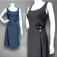 LILLIE RUBIN vintage 1960s dress, knee length little black dress, cocktail dress