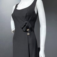 LILLIE RUBIN vintage 1960s dress, knee length little black dress, cocktail dress