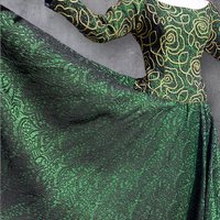 TERENCE NOLDER 1980s vintage evening dress ball gown, Deep green and gold