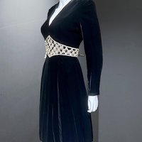 MOLLIE PARNIS for SAKS vintage evening cocktail dress, black velvet